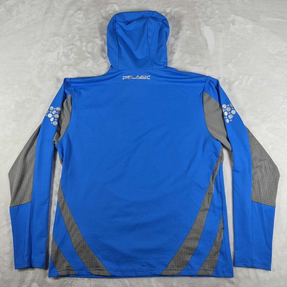 Pelagic Aeroflex Pro High Performance Hoodie Men's XL Blue Offshore Gear Fish - Picture 5 of 8